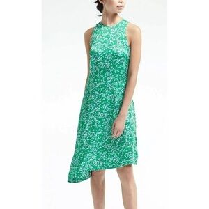 Banana Republic Green Floral Sleeveless Dress